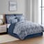 8-Piece Blue Hexagon Striped Essential Comforter Set, King
