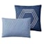 8-Piece Blue Hexagon Striped Essential Comforter Set, King