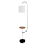Crosby St. Gold Metal Wooden Shelf Floor Lamp with Shade, 59"