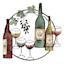 Wine Bottle Round Metal Wall Art, 26"