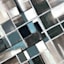 Grey Patterned Squares Enhanced Canvas Wall Art, 12x16