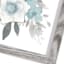 Honeybloom Glass Framed 3D Blue Floral Watercolor Wall Art, 11"