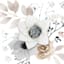 Honeybloom Glass Framed 3D Grey Floral Watercolor Wall Art, 11"