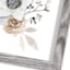 Honeybloom Glass Framed 3D Grey Floral Watercolor Wall Art, 11"
