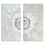 Found & Fable 2-Piece Textured Silver Starburst Canvas Wall Art, 24x48