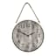 Hanging White Round Plank Wall Clock, 16"
