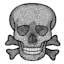 Black Skull Shaped Placemat, 15"