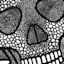 Black Skull Shaped Placemat, 15"