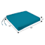 Turquoise Canvas Outdoor Square Seat Cushion