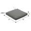 Canvas Charcoal Square Seat Cushion