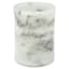 Crosby St. White Marbled Wax LED Pillar Candle with 6 Hour Timer, 3x4