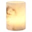 Crosby St. White Marbled Wax LED Pillar Candle with 6 Hour Timer, 3x4