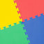 4-Pack Multicolor Rubber Play Tiles, 24"