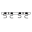 4-Piece Black Metal Hook System