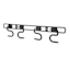 4-Piece Black Metal Hook System