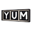 Yum Wooden Kitchen Wall Decor, 25x9
