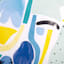 Glass Framed Abstract Wall Art, 16"