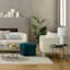 Tracey Boyd Esme Channeled Fur Pouf, Teal