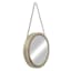 Injection Round Wall Mirror with Rope Accent & Hanger, 16"
