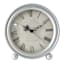Providence Silver Metal Round Clock, 6x7