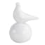 Providence White Ceramic Bird on Ball Decor, 8"