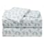 4-Piece White Eucalyptus Print Microfiber Essential Sheet Set, Queen