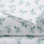 4-Piece White Eucalyptus Print Microfiber Essential Sheet Set, Queen
