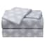 3-Piece Grey Damask Print Microfiber Essential Sheet Set, Twin