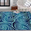 (E442) Scope Blue Wave Outdoor Accent Rug, 2x4