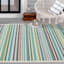 (E441) Scope Aqua Green Striped Area Rug, 5x7