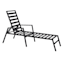 Grammercy Black Steel Slat Patio Chaise Lounge Chair