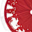 Red Santa's Sleigh Embroidered Tree Skirt, 48"
