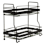 2-Tier Sotto Matte Black Rectangle Mirrored Vanity Tray