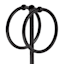 2-Ring Matte Black Fingertip Towel Stand, 11.5"