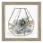 Glass Framed Succulent Print Wall Art, 10"