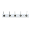 5-Hook Round Wall Hook, White