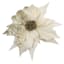 White Poinsettia Clip Ornament, 9"