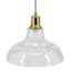 Honeybloom Clear Turned Glass Hardwire Pendant Light, 10"