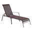 Stackable Brown Sling Patio Chaise Lounge Chair