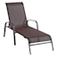 Stackable Brown Sling Patio Chaise Lounge Chair