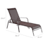 Stackable Brown Sling Patio Chaise Lounge Chair