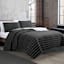 3-Piece Storm Black Cotton Quilt Set, Queen