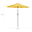 Yellow Crank & Tilt Round Patio Umbrella, 7.5'