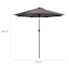Charcoal Grey Round Crank & Tilt Outdoor Umbrella, 7.5'
