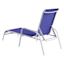 Stackable Sling Patio Chaise Lounge Chair, Cobalt Blue & White