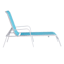 Stackable Sling Patio Chaise Lounge Chair, Aquarelle & White