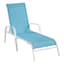 Stackable Sling Patio Chaise Lounge Chair, Aquarelle & White
