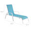 Stackable Sling Patio Chaise Lounge Chair, Aquarelle & White