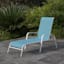 Stackable Sling Patio Chaise Lounge Chair, Aquarelle & White