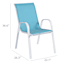 Stackable Sling Patio Chair, Aquarelle & White